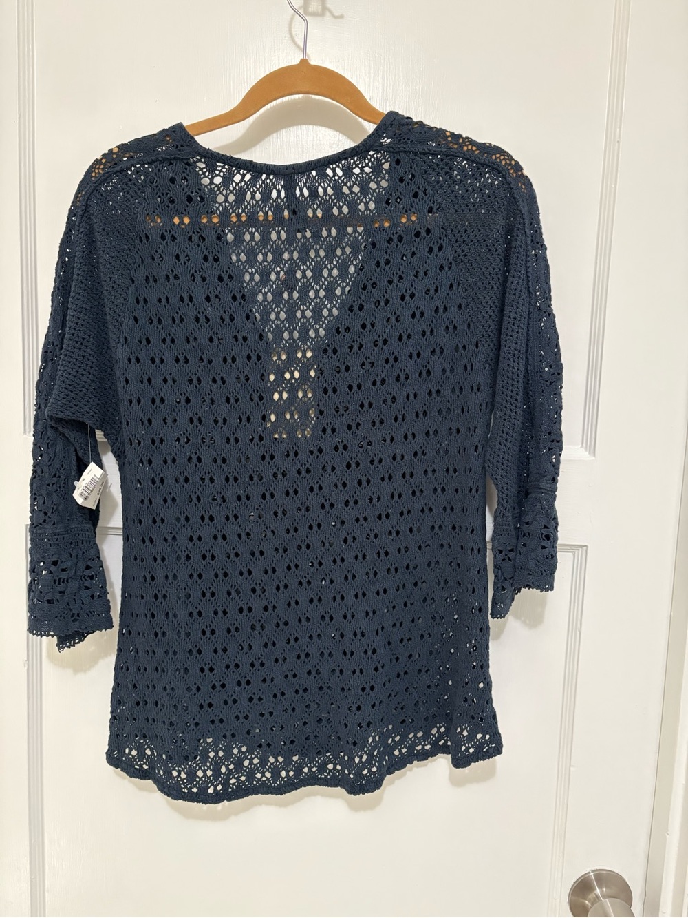 XCVI navy blue crochet sweater